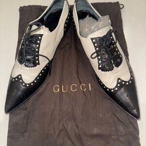 Gucci Men's Black and White Oxfords